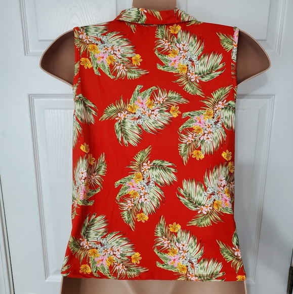 Full Circle Trends Tropical Tie Waist Shirt - Picture 4 of 9